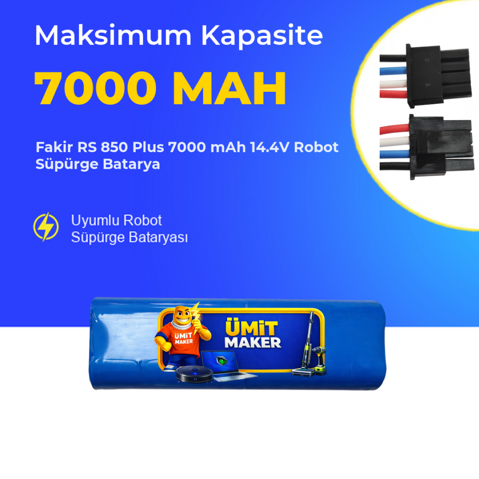 Fakir RS 850 Plus Robot Süpürge 7000 mAh 14.4V Batarya