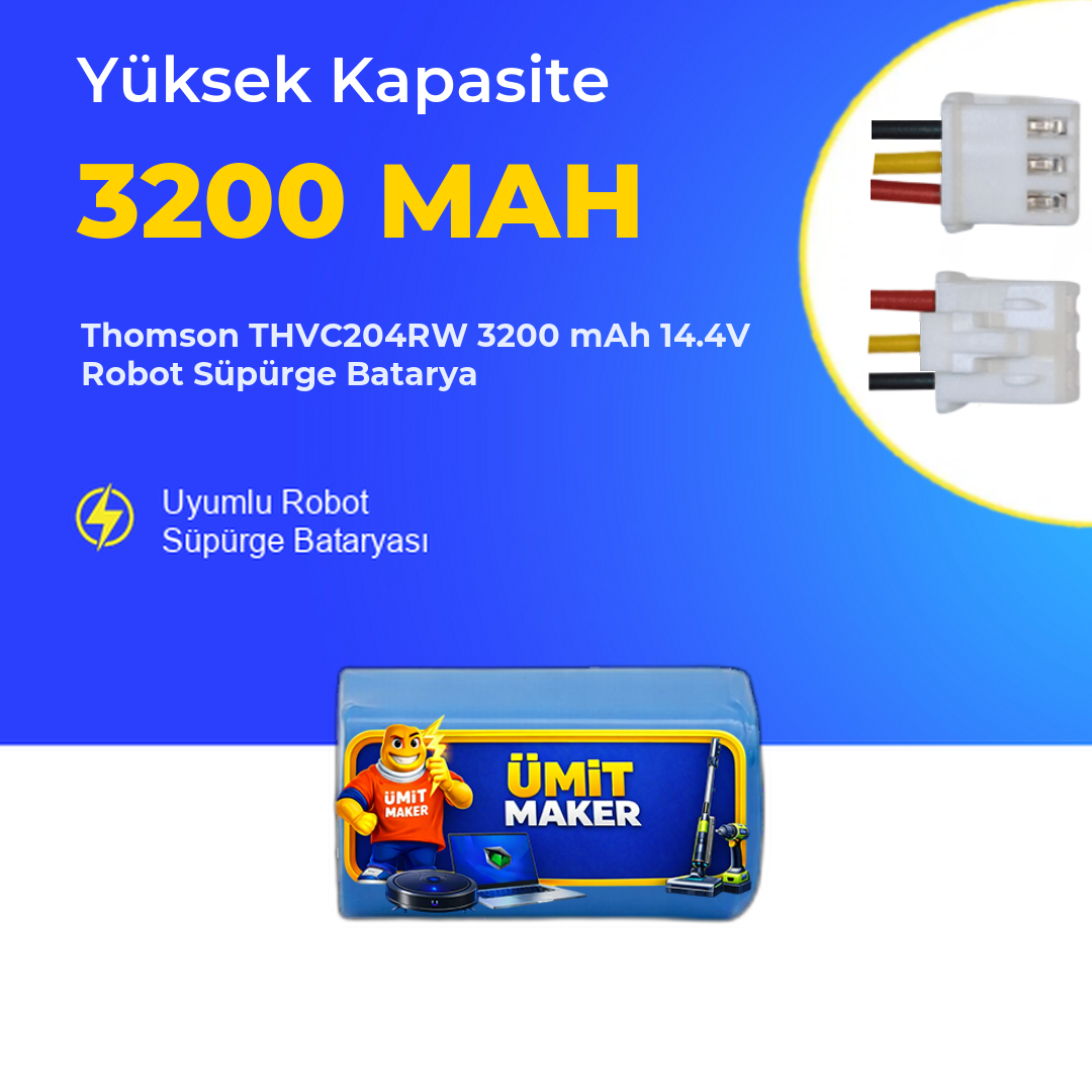 Thomson THVC204RW 3200 mAh 14.4V Robot Süpürge Batarya
