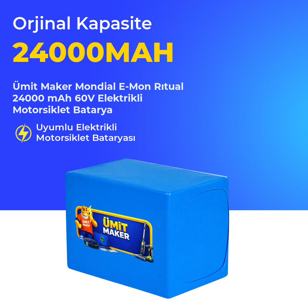 Mondial E-Mon Rıtual 24000 mAh 60V Elektrikli Motorsiklet Batarya