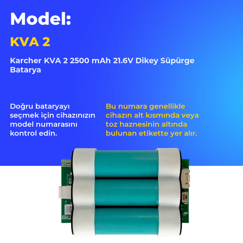 Karcher KVA 2 2500 mAh 21.6V Dikey Süpürge Batarya