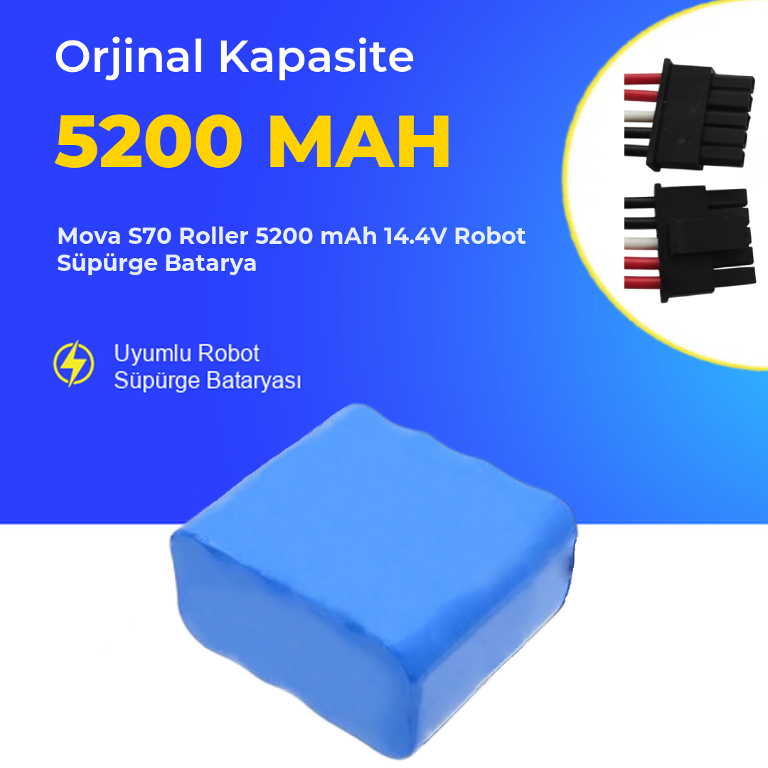 Mova S70 Roller 5200 mAh 14.4V Robot Süpürge Batarya
