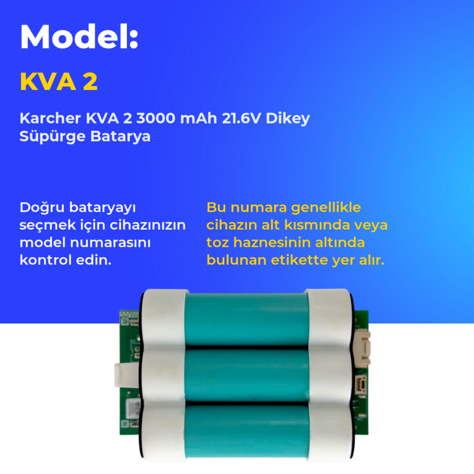Karcher KVA 2 3000 mAh 21.6V Dikey Süpürge Batarya