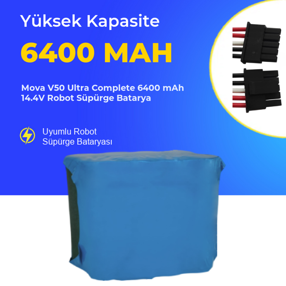 Mova V50 Ultra Complete 6400 mAh 14.4V Robot Süpürge Batarya