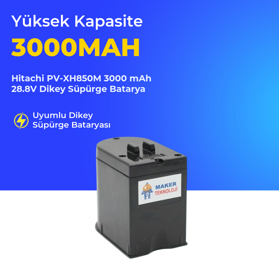 Hitachi PV-XH850M 3000 mAh 28.8V Dikey Süpürge Batarya