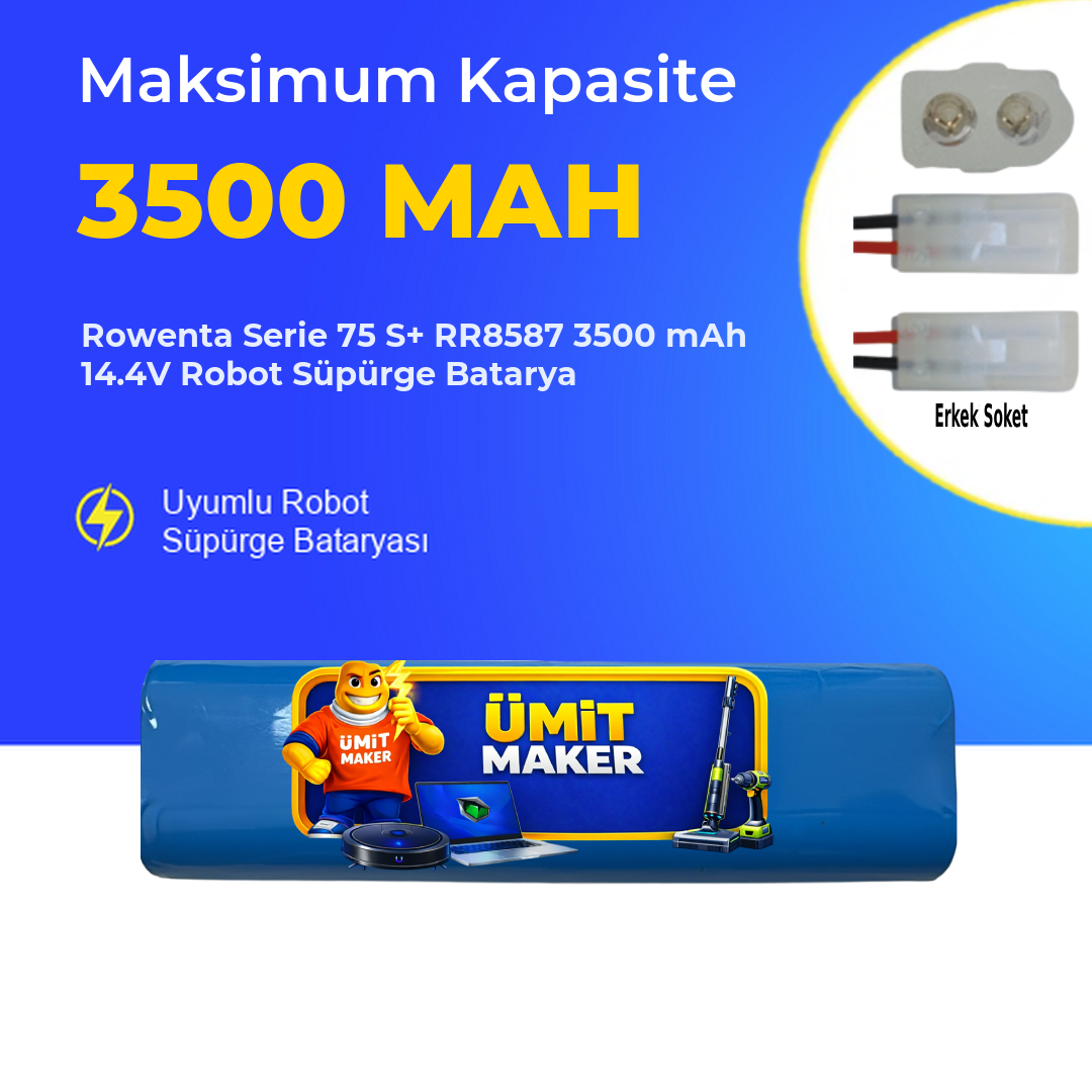 Rowenta Serie 75 S+ RR8587 3500 mAh 14.4V Robot Süpürge Batarya