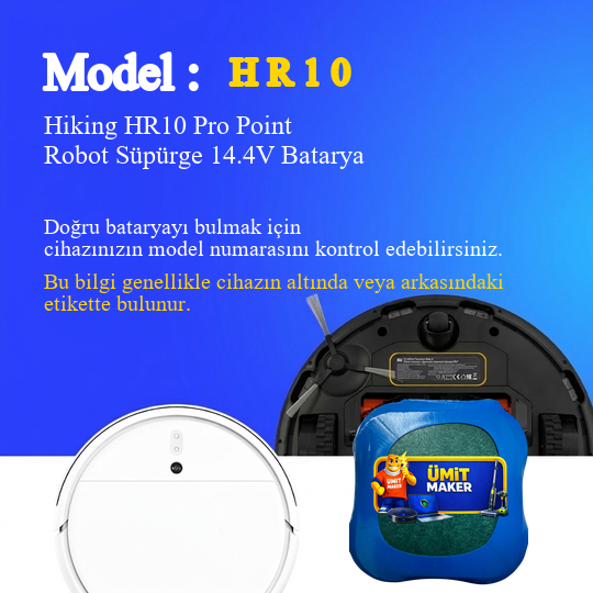 Hiking HR10 Pro Point Robot Süpürge 5200 mAh 14.4V Batarya