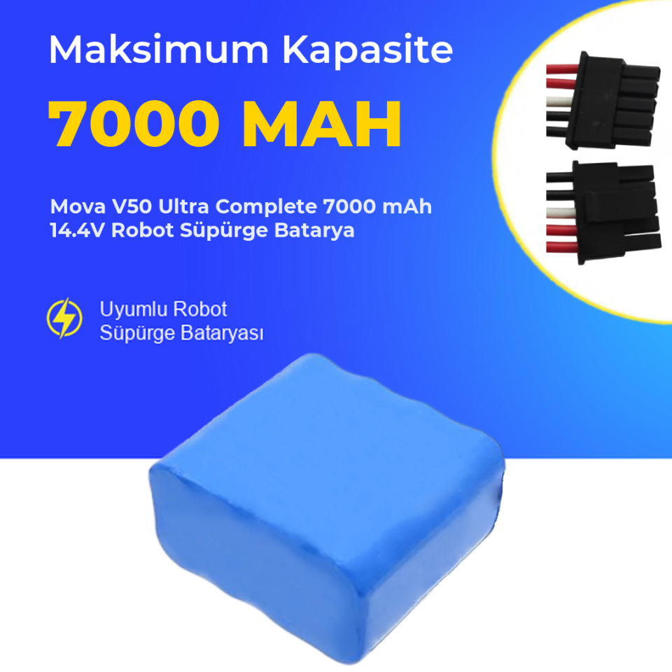 Mova V50 Ultra Complete 7000 mAh 14.4V Robot Süpürge Batarya