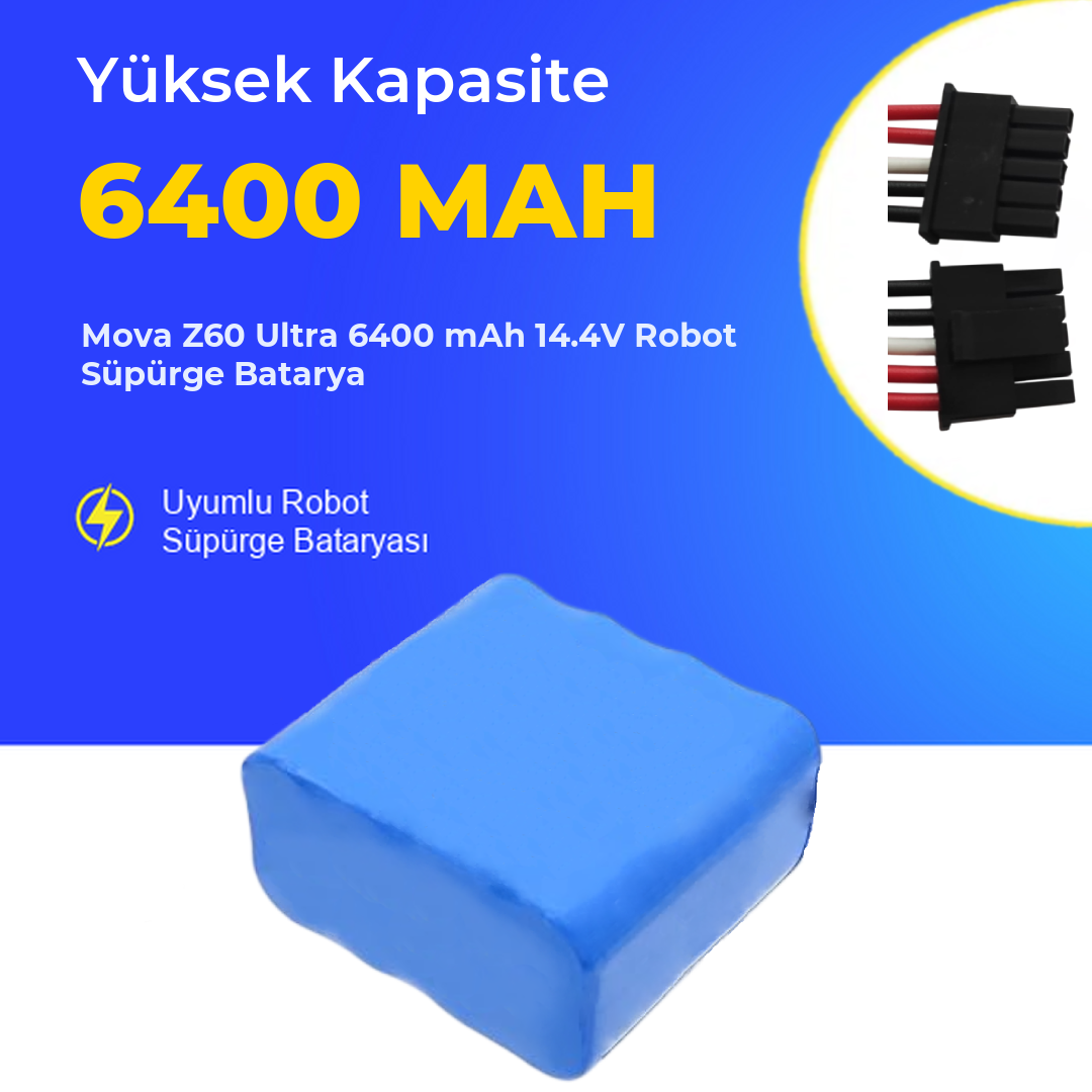 Mova Z60 Ultra 6400 mAh 14.4V Robot Süpürge Batarya