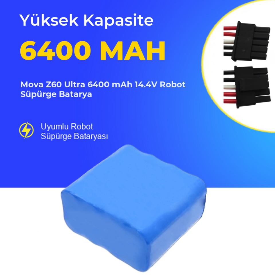 Mova Z60 Ultra 6400 mAh 14.4V Robot Süpürge Batarya