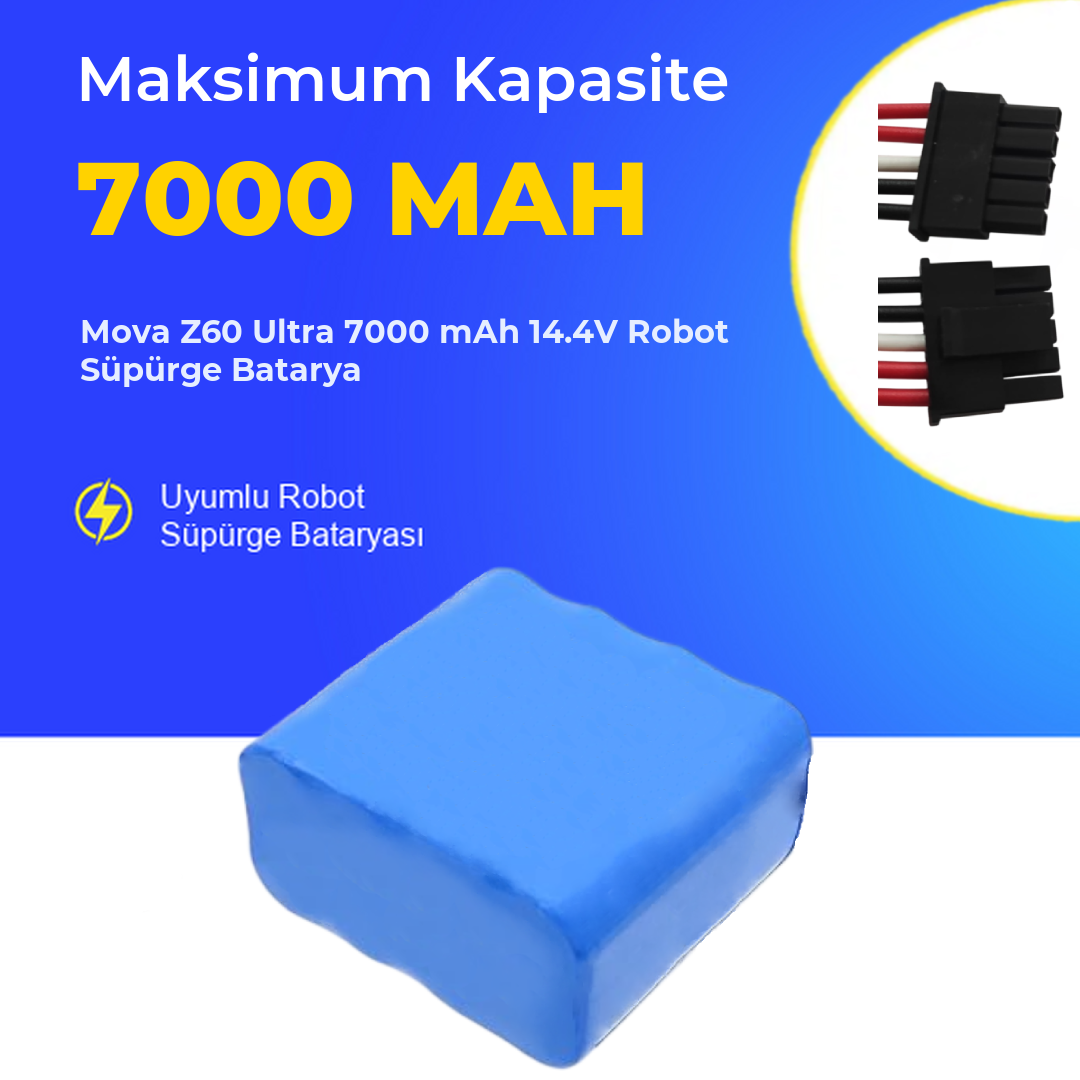 Mova Z60 Ultra 7000 mAh 14.4V Robot Süpürge Batarya