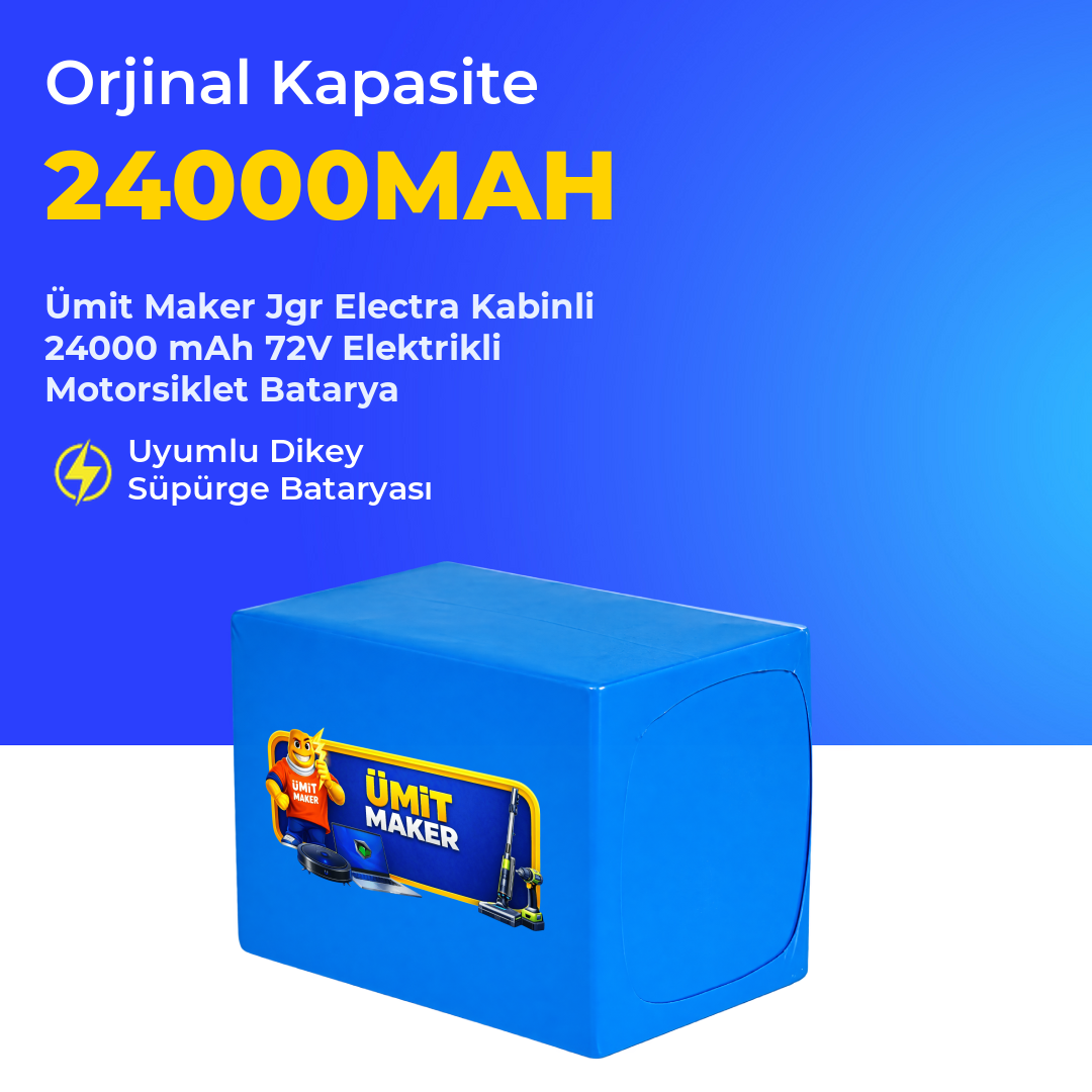 Jgr Electra Kabinli 24000 mAh 72V Elektrikli Motorsiklet Batarya