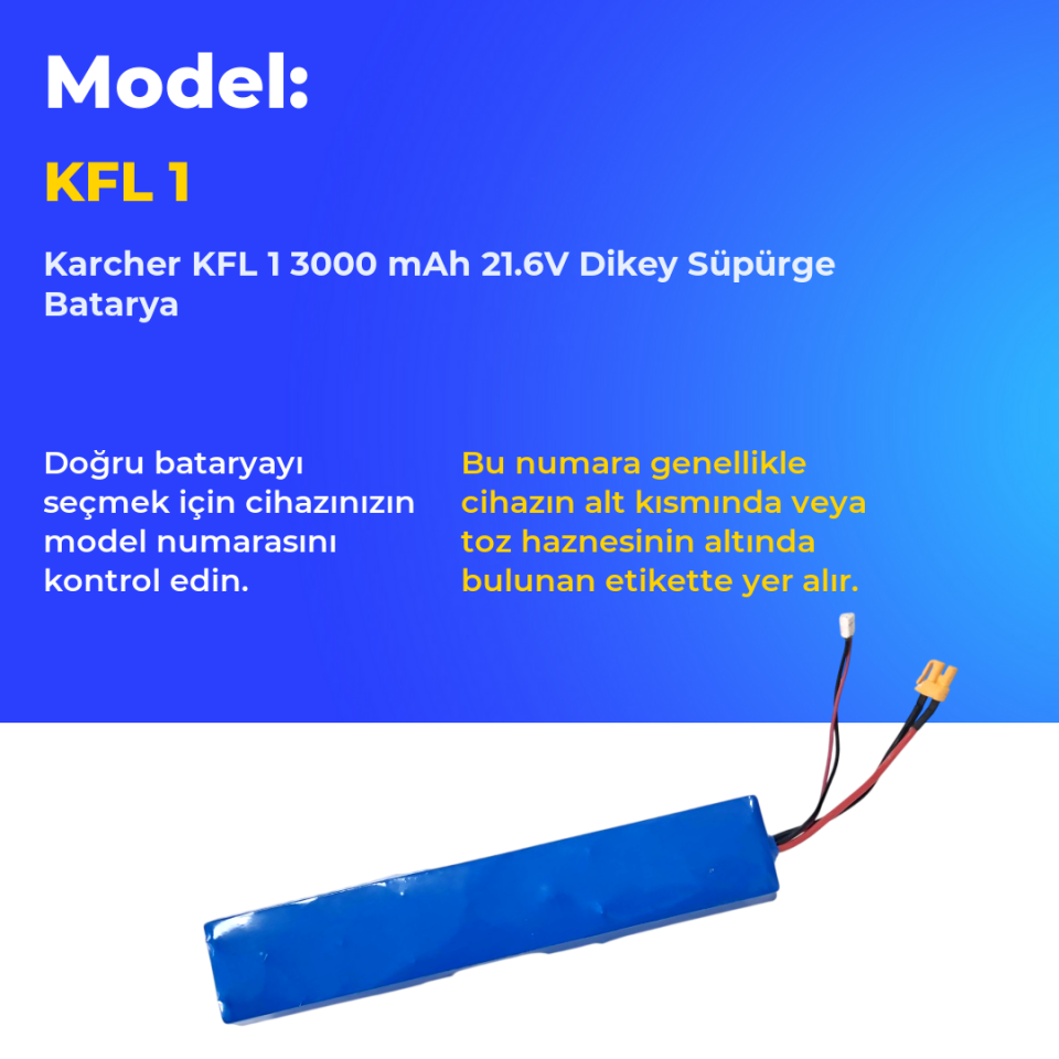 Karcher KFL 1 3000 mAh 21.6V Dikey Süpürge Batarya