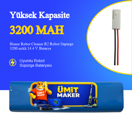 Honor Robot Cleaner R2 Robot Süpürge 3200 mAh 14.4V Batarya
