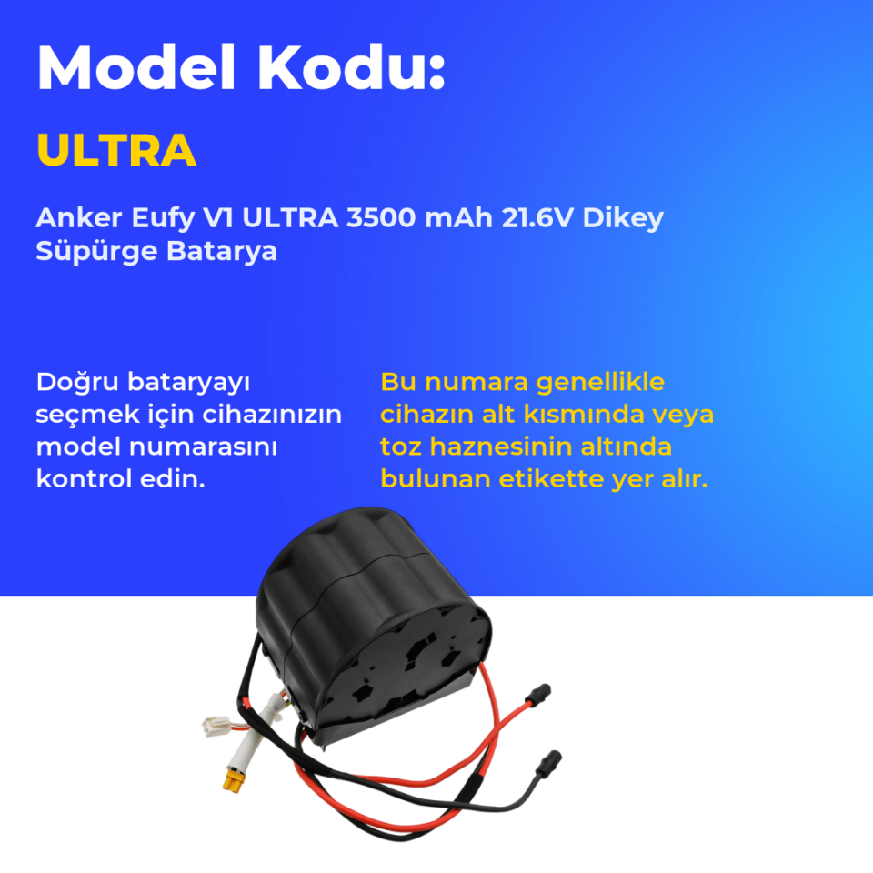 Anker Eufy V1 ULTRA 3500 mAh 21.6V Dikey Süpürge Batarya