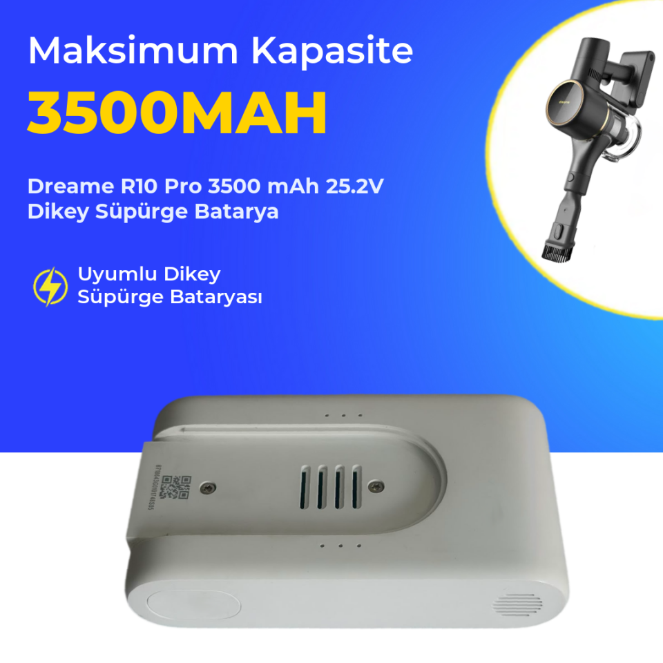 Dreame R10 Pro 3500 mAh 25.2V Dikey Süpürge Batarya