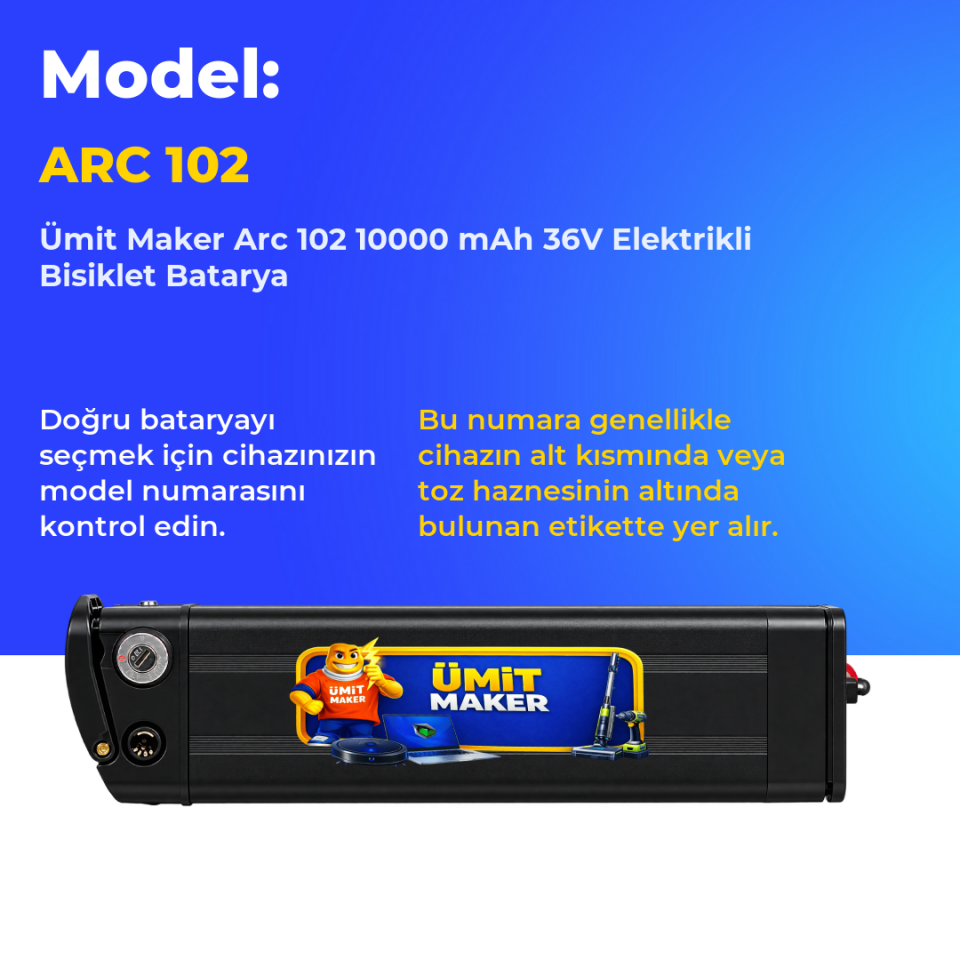 Arc 102 10000 mAh 36V Elektrikli Bisiklet Batarya