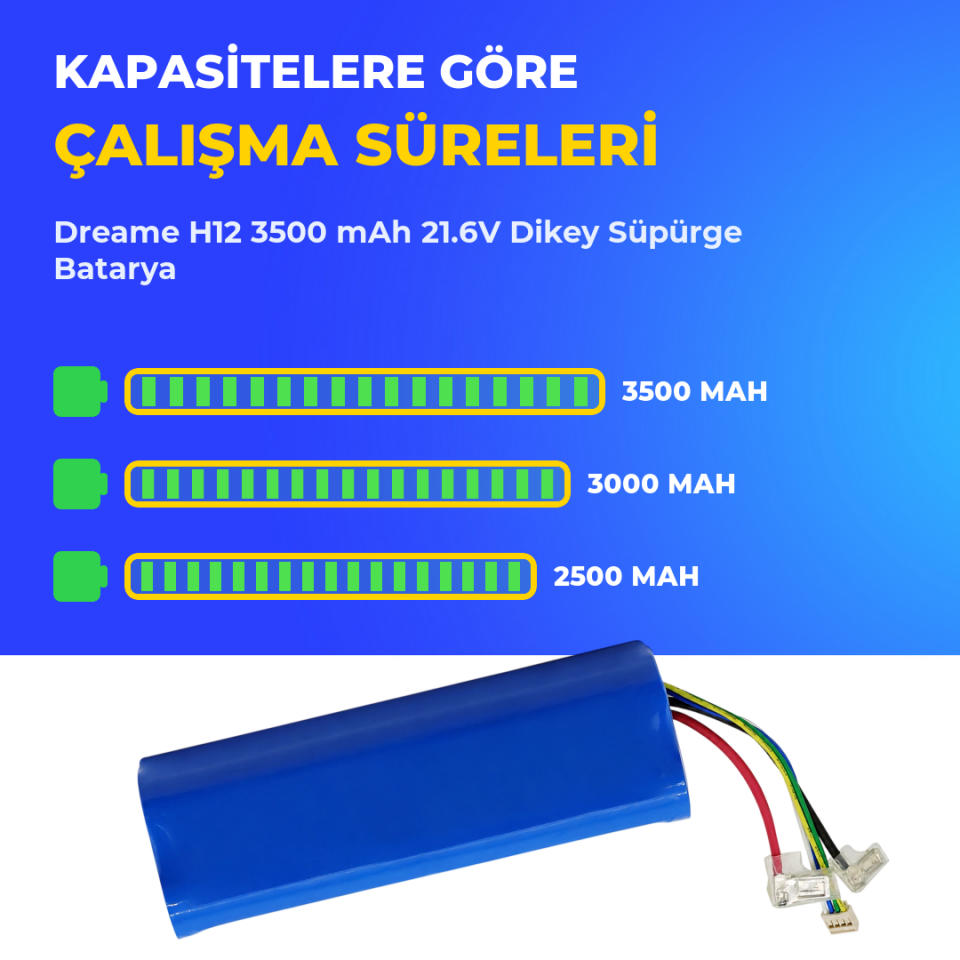 Dreame H12 3500 mAh 21.6V Dikey Süpürge Batarya