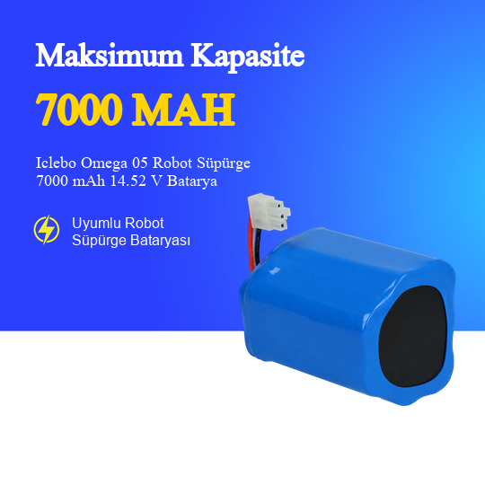 Iclebo Omega 05 Robot Süpürge 7000 mAh 14.52V Batarya