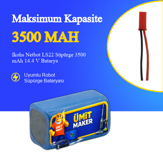 Ikohs Netbot LS22 Süpürge 3500 mAh 14.4V Batarya