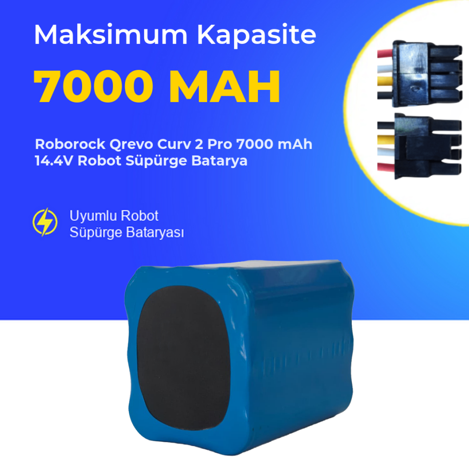 Roborock Qrevo Curv 2 Pro 7000 mAh 14.4V Robot Süpürge Batarya