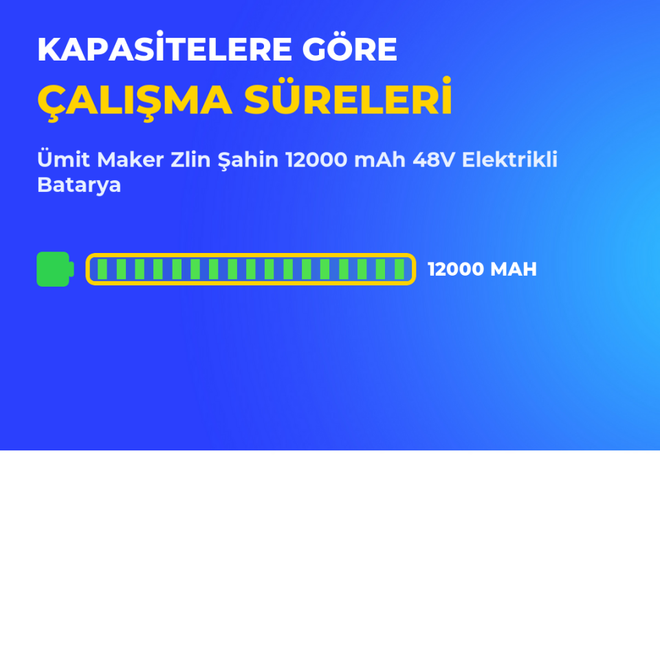 Zlin Şahin 12000 mAh 48V Elektrikli Batarya