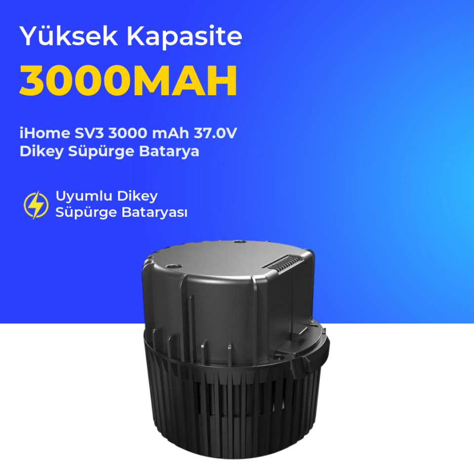 iHome SV3 3000 mAh 37.0V Dikey Süpürge Batarya
