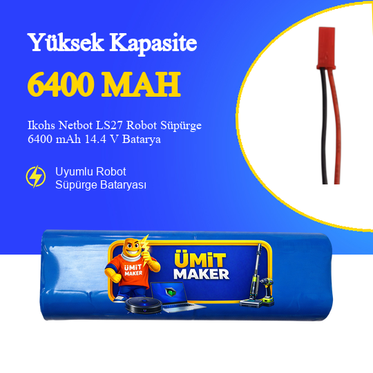 Ikohs Netbot LS27 Robot Süpürge 6400 mAh 14.4V Batarya