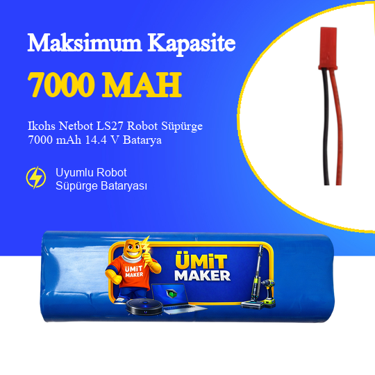 Ikohs Netbot LS27 Robot Süpürge 7000 mAh 14.4V Batarya