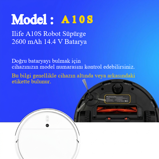 Ilife A10S Robot Süpürge 2600 mAh 14.4V Batarya
