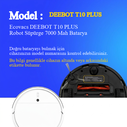 Ecovacs DEEBOT T10 PLUS 7000 Mah Uyumlu Uzun Ömürlü, Yüksek Performans Pil
