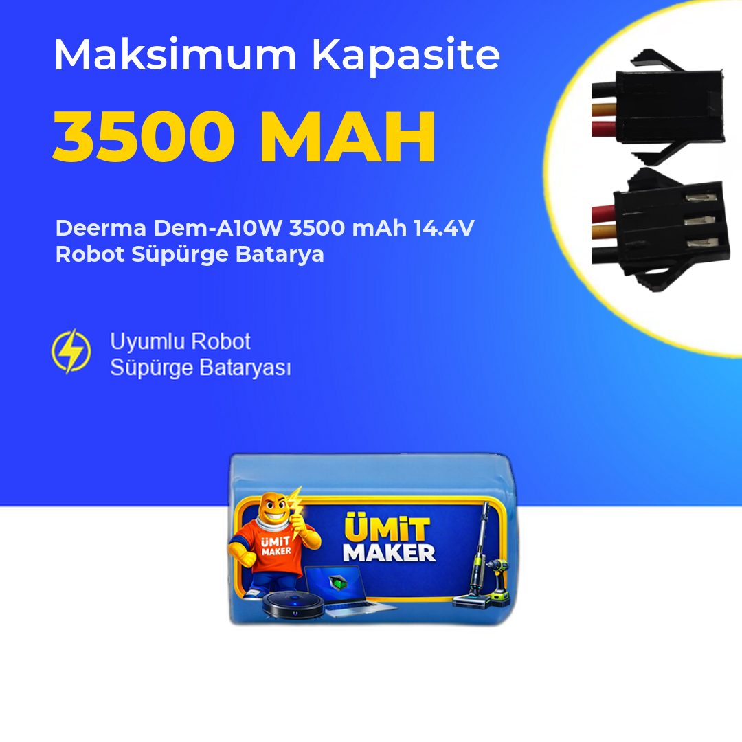 Deerma Dem-A10W 3500 mAh 14.4V Robot Süpürge Batarya