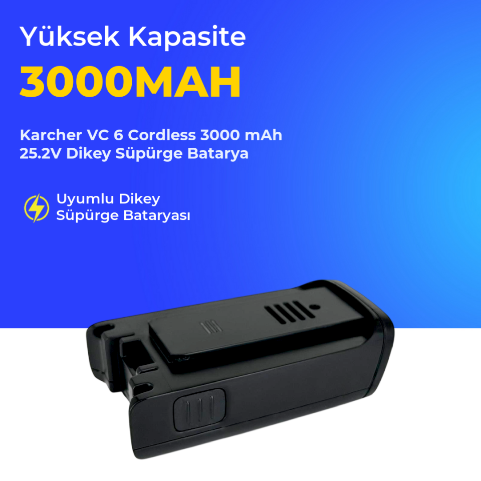 Karcher VC 6 Cordless 3000 mAh 25.2V Dikey Süpürge Batarya