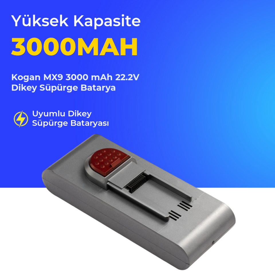 Kogan MX9 3000 mAh 22.2V Dikey Süpürge Batarya