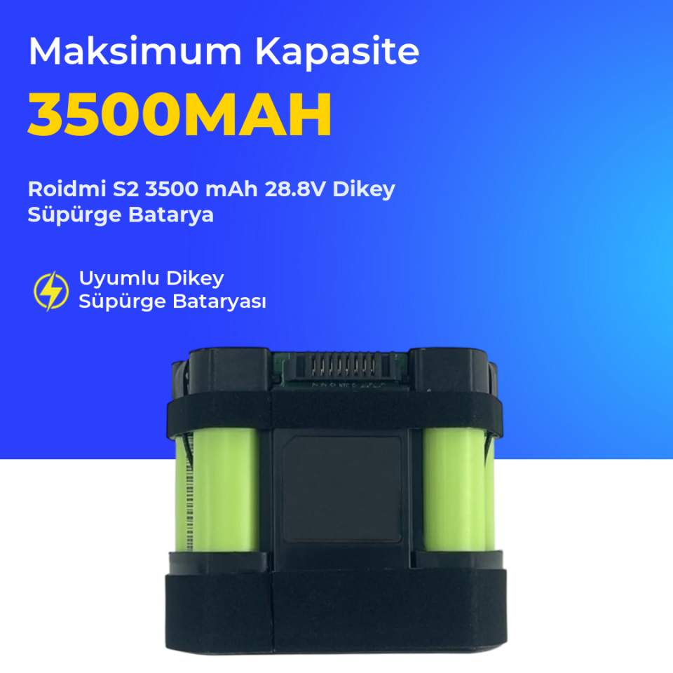 Roidmi S2 3500 mAh 28.8V Dikey Süpürge Batarya