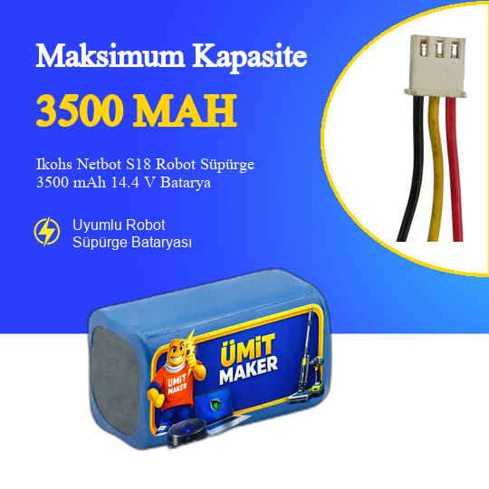 Ikohs Netbot S18 Robot Süpürge 3500 mAh 14.4V Batarya
