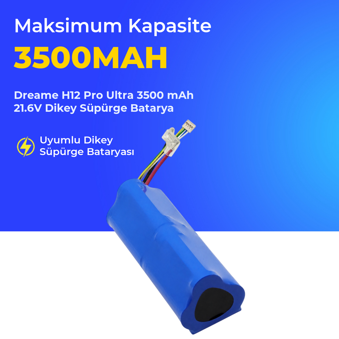 Dreame H12 Pro Ultra 3500 mAh 21.6V Dikey Süpürge Batarya