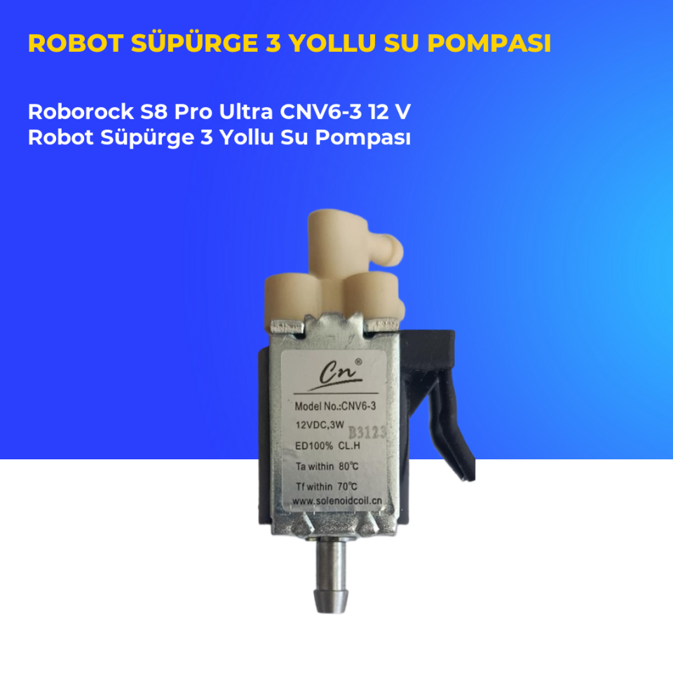 Roborock S8 Pro Ultra CNV6-3 12 V Robot Süpürge 3 Yollu Su Pompası