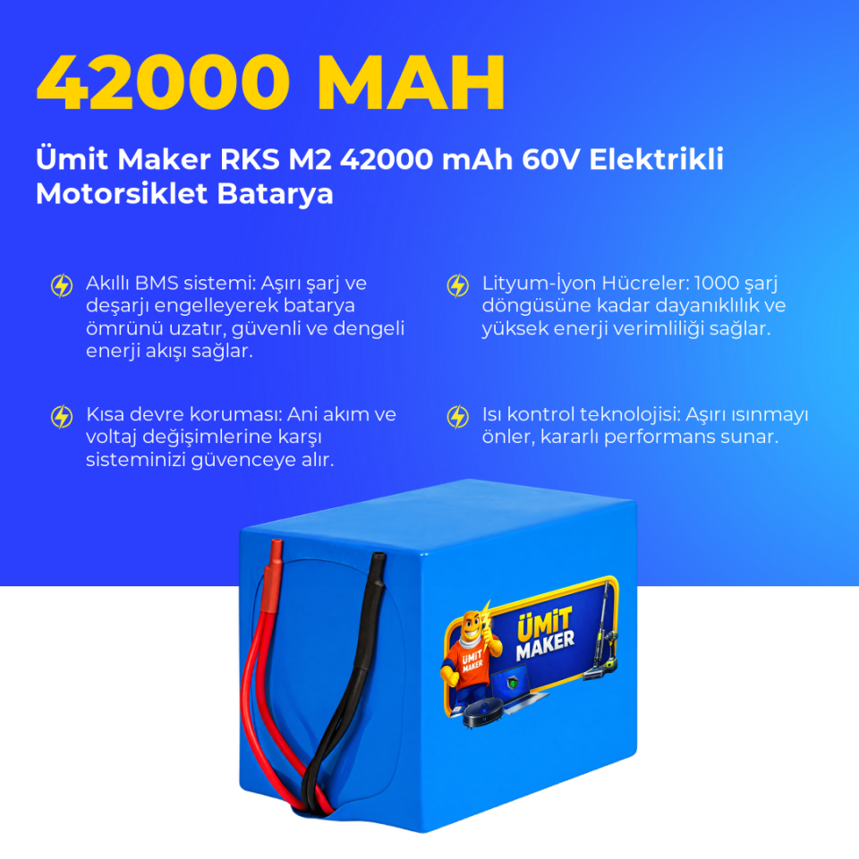 RKS M2 42000 mAh 60V Elektrikli Motorsiklet Batarya