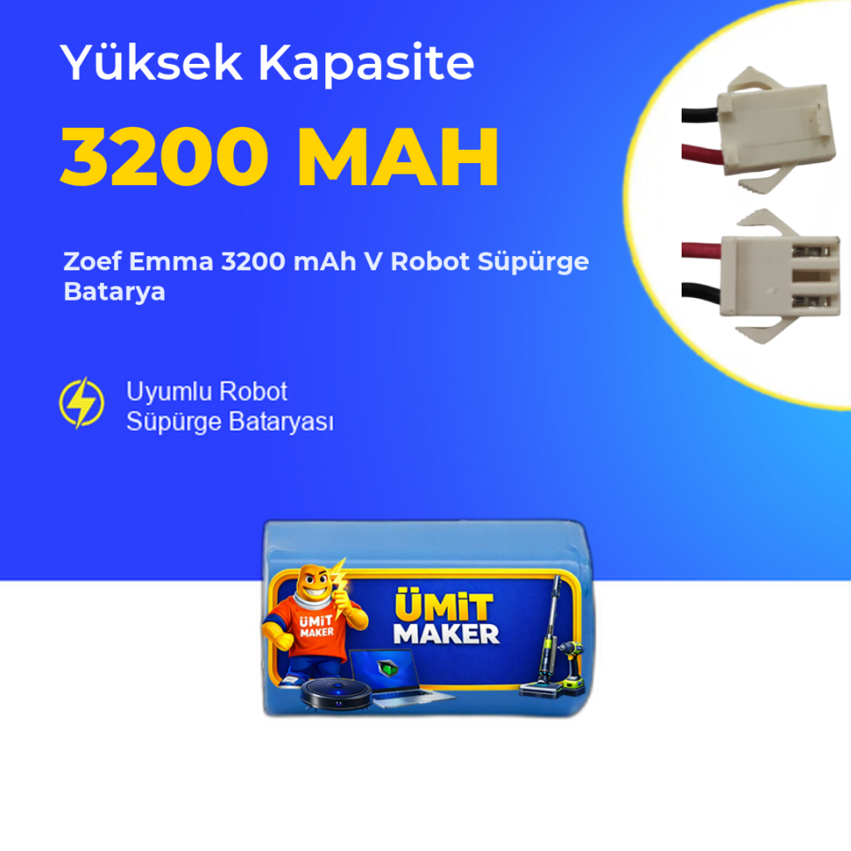 Zoef Emma 3200 mAh V Robot Süpürge Batarya