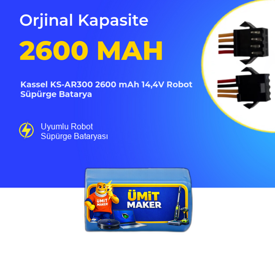 Kassel KS-AR300 2600 mAh 14,4V Robot Süpürge Batarya