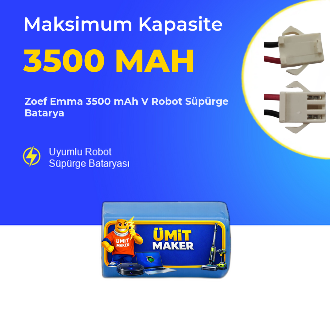 Zoef Emma 3500 mAh V Robot Süpürge Batarya