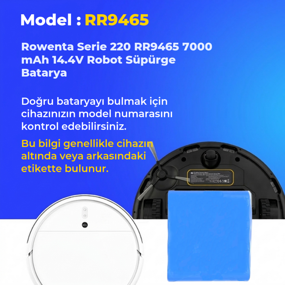 Rowenta Serie 220 RR9465 7000 mAh 14.4V Robot Süpürge Batarya