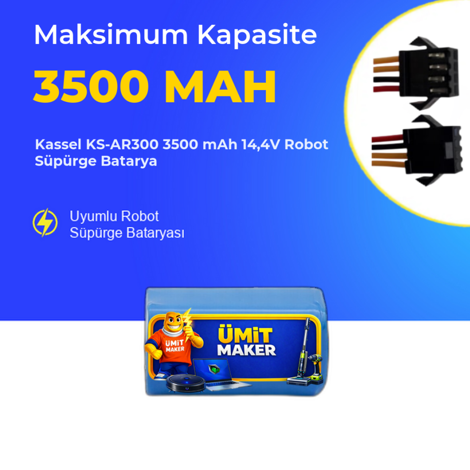 Kassel KS-AR300 3500 mAh 14,4V Robot Süpürge Batarya