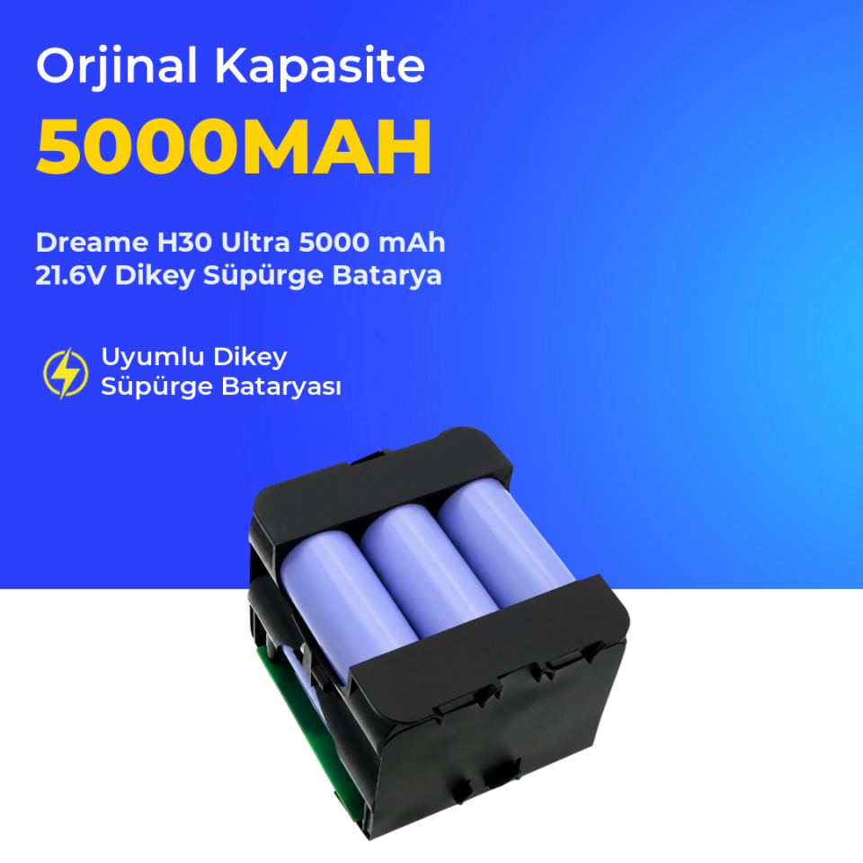 Dreame H30 Ultra 5000 mAh 21.6V Dikey Süpürge Batarya