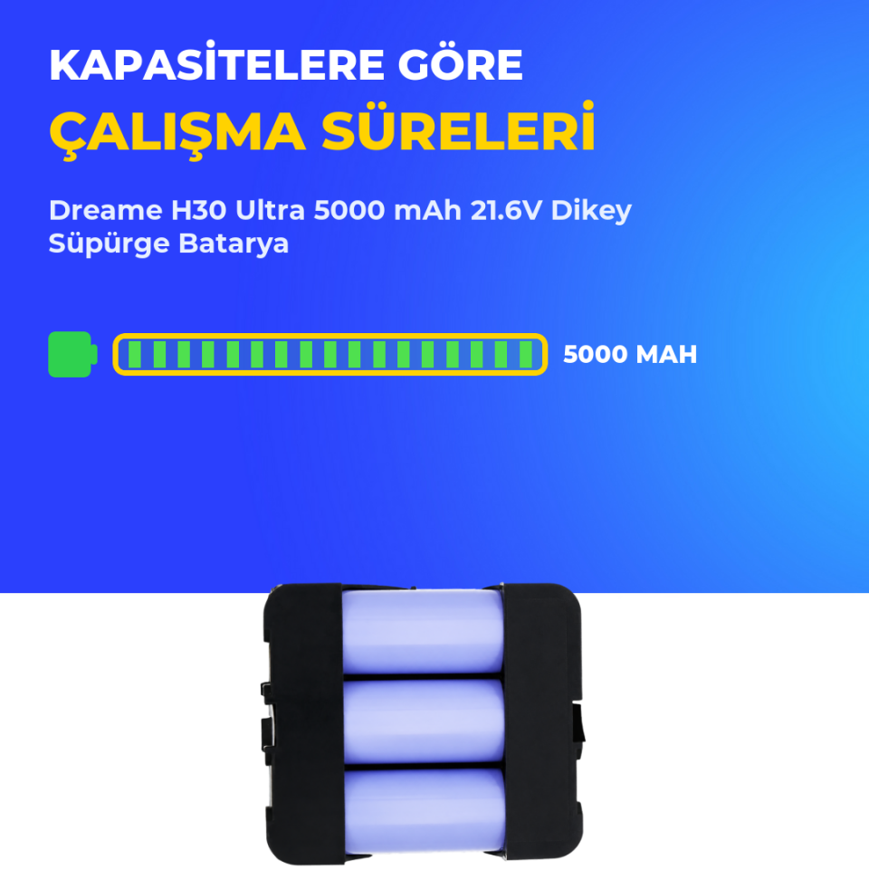 Dreame H30 Ultra 5000 mAh 21.6V Dikey Süpürge Batarya