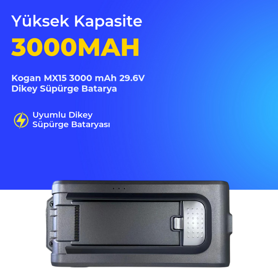 Kogan MX15 3000 mAh 29.6V Dikey Süpürge Batarya