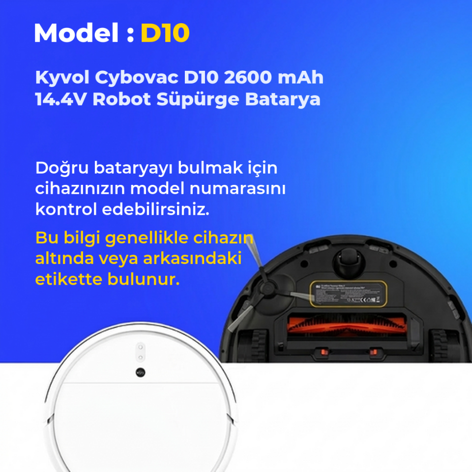 Kyvol Cybovac D10 2600 mAh 14.4V Robot Süpürge Batarya