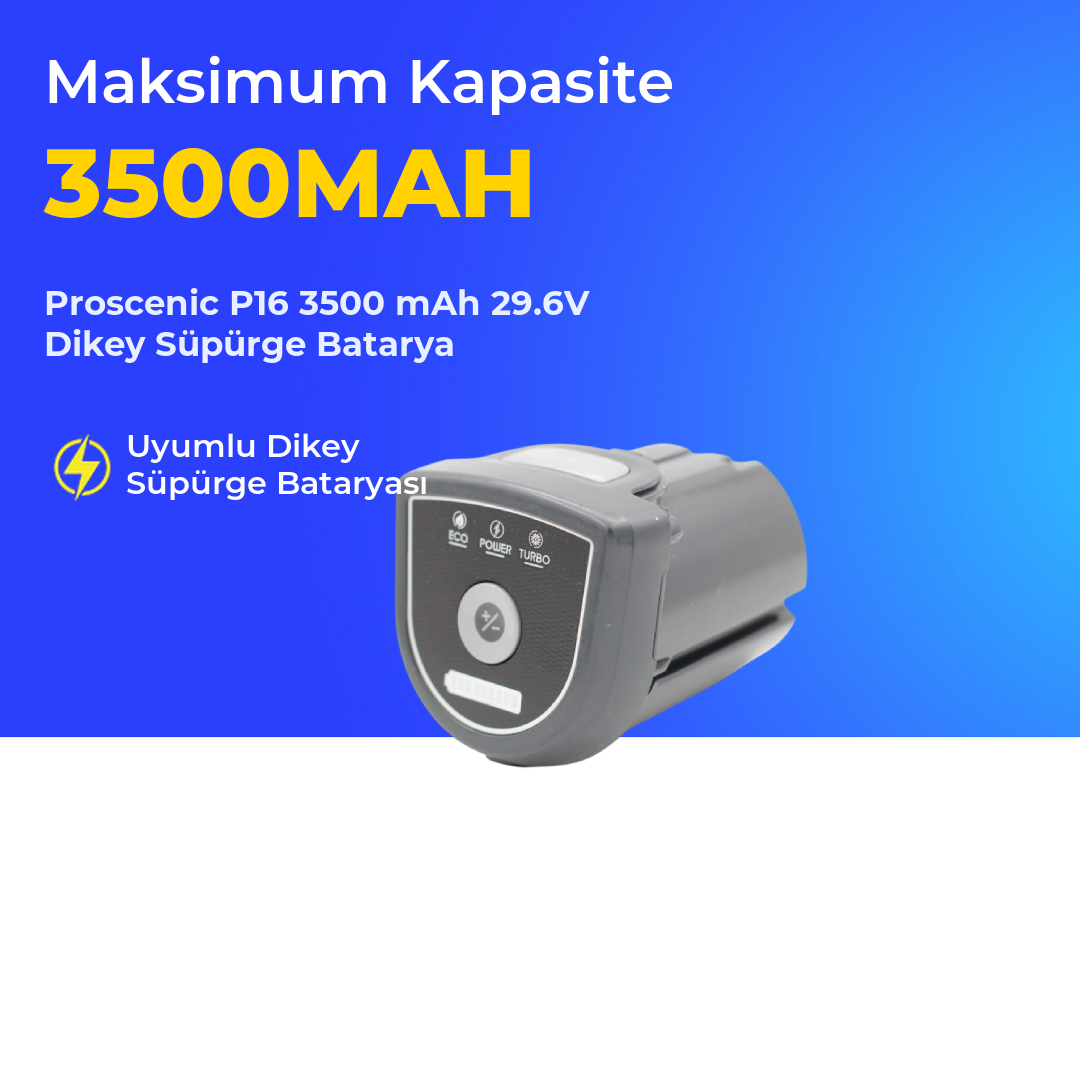 Proscenic P16 3500 mAh 29.6V Dikey Süpürge Batarya