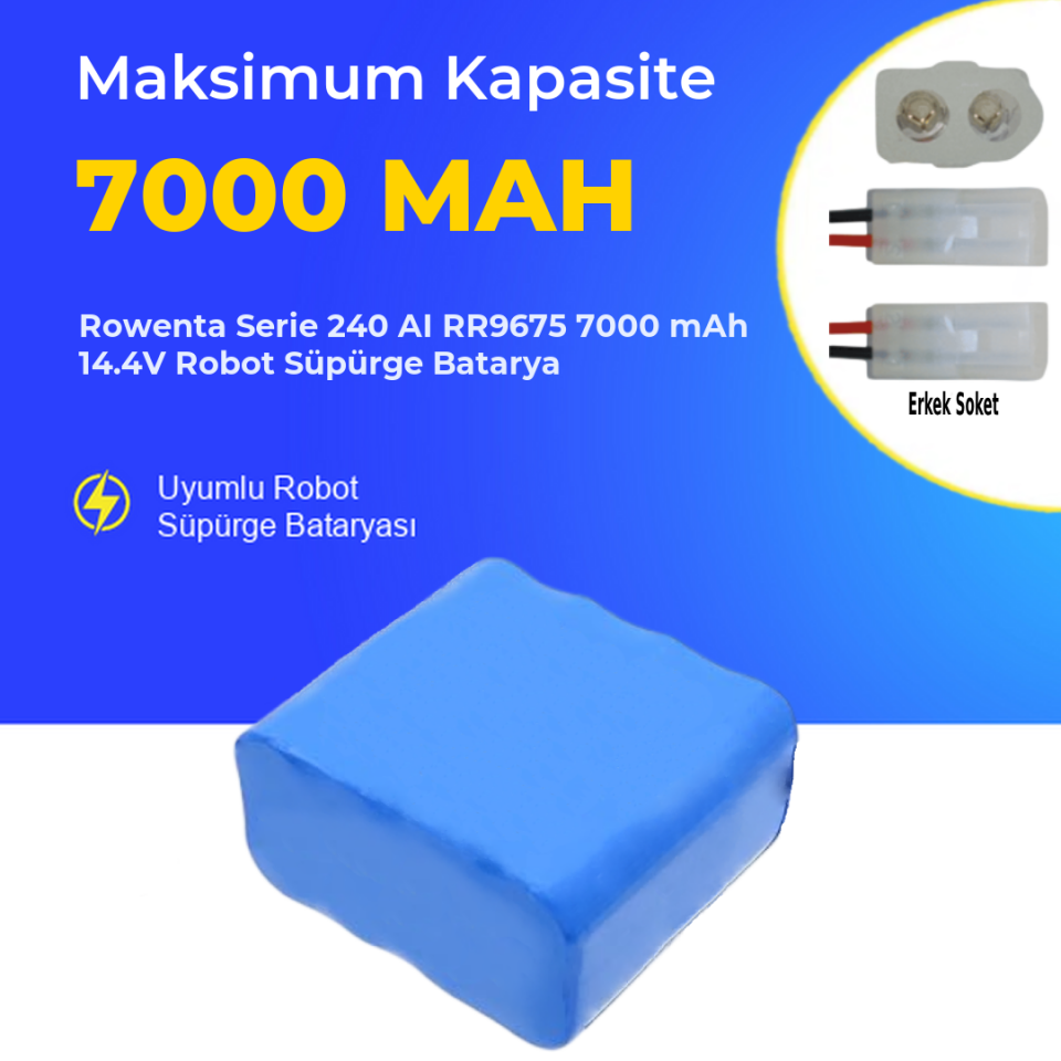 Rowenta Serie 240 AI RR9675 7000 mAh 14.4V Robot Süpürge Batarya