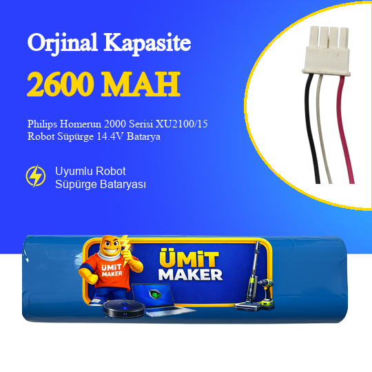 Philips Homerun 2000 Serisi XU2100/15 Robot Süpürge 2600 mAh Batarya
